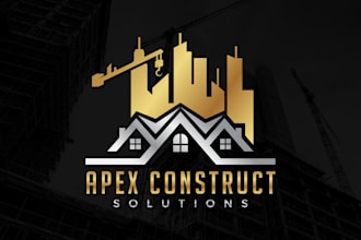 do modern construction or real estate company logo design