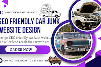 design SEO friendly car junk website car seller leads cash for car website