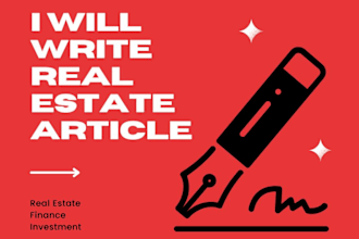 write real estate, finance, investment articles and blog post