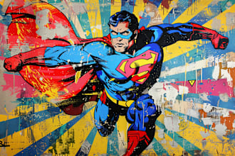 illustrate a superhero pop art portraits