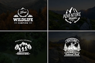 2 adventure, vintage, camping, hipster, outdoor logo design