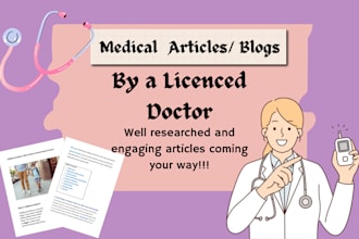 write innovative medical articles and blogs as a doctor