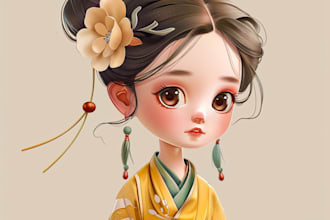 design cute 2d cartoon animal character