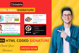 create a clickable HTML email signature for gmail, outlook