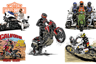 draw any motorcycle in 24 hours and high resolution