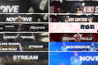 design custom banner for youtube, twitch, discord, etc