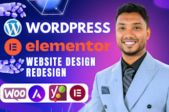 build wordpress website, blog website, woocommerce website, elementor website