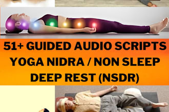 give 50 guided audio script yoga nidra guided non sleep deep rest nsdr
