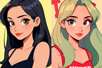 draw disney cartoon style portrait