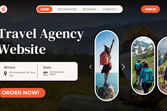 design travel website, booking vacation and tour website