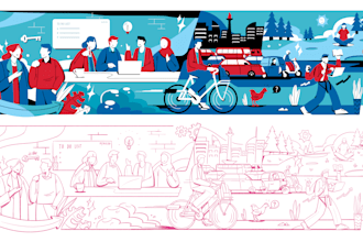 do corporate memphis modern flat illustration