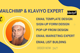 mailchimp or klaviyo template design for your email campaign