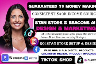 setup stan store, etsy shop, payhip, stan store marketing, stan store,beacons ai