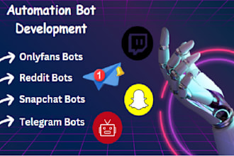 build reddit api bot snapchat bot telegram chatbot for onlyfans using python