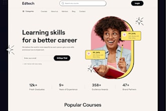 develop e learning website, educational website