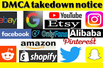 send dmca takedown notice reddit,google, facebook, instagram walmart shopify