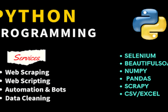 automation bots, python web scraping script, bot development, web automation