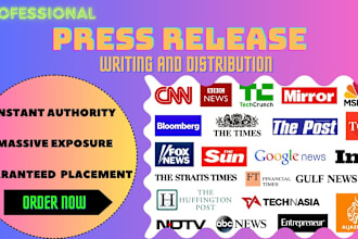 write press release and distribution, submit press release, news release