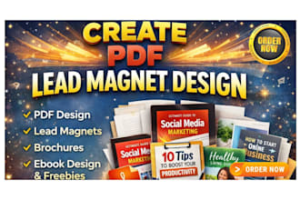create PDF lead magnet design, PDF, lead magnet, brochure, ebook design,freebies