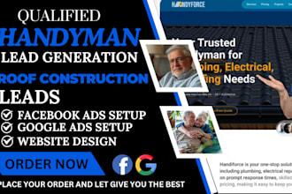generate exclusive handyman leads roofing construction leads sale funnel for you