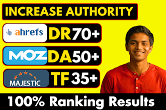 increase domain authority moz da domain rating ahrefs DR majestic tf