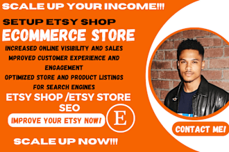 build ecommerce website shopify etsy shop setup etsy product listing etsy SEO
