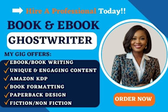 ghostwrite ebook writing for amazon KDP, book ghostwriter ebook , self help book