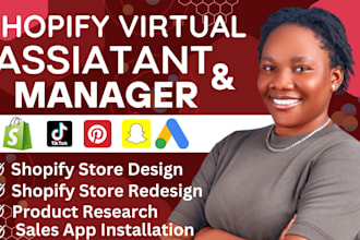 be your shopify virtual assistant, manage shopify store, facebook ads