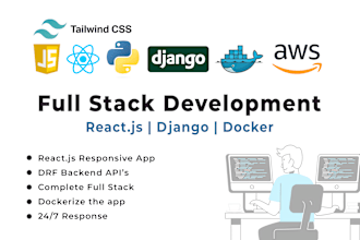 develop custom web apps using react and django, drf
