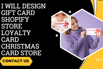 design a money making gift card shopify store loyalty card christmas card store