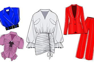 draw professional technical sketches for fashion design