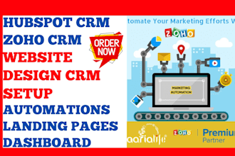 create hubspot crm zoho crm website design crm setup landing pages automations