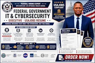 write federal government, IT cybersecurity, executive, usajobs federal resume