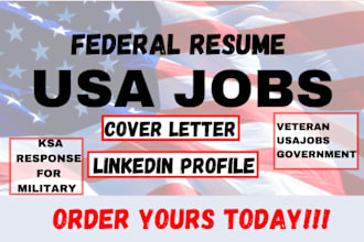 write federal resume and cover letter for your targeted job, usajobs