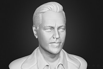 3d sculpt, bust realistic, 3d head, face model, 3d printing, sculpting