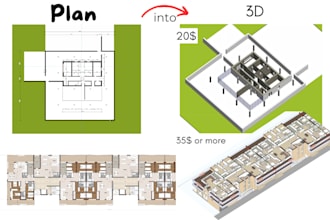 modelise your plan to any type of 3d and perspective