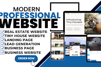 design a pro stunning wordpress website for portable, tiny house and real estate