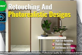 create photorealistic product mockups and image retouching