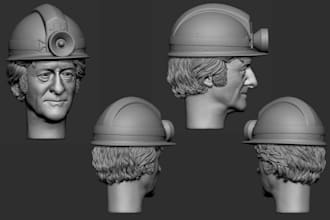 sculpt 3d bust model, 3d head bust, 3d head 3d face for realistic 3d printing