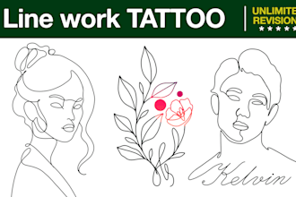 do custom line work minimalist tattoo design