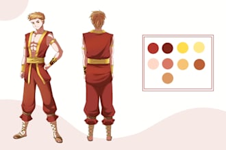 draw a character design or reference sheet
