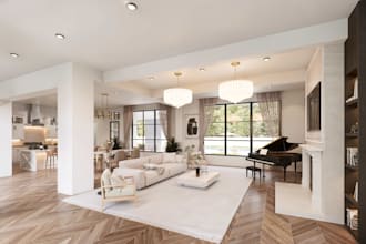 create realistic residential interior renders