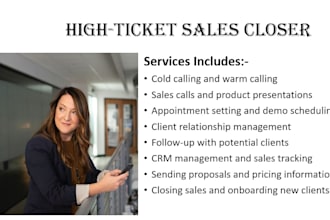 be your high ticket closing inside sales agent