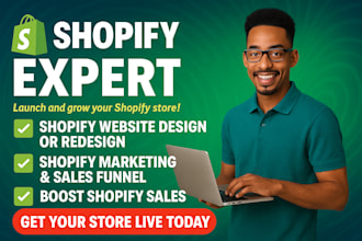 do shopify store design shopify website redesign, setup temu shop, saas website