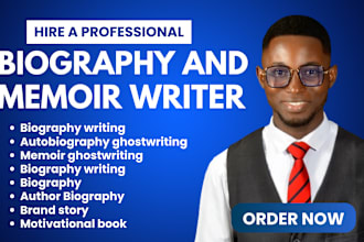 professionally ghostwrite your biography, memoir non fiction book autobiography