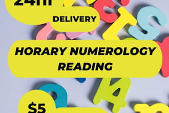 give you numerology horary 1 question reading
