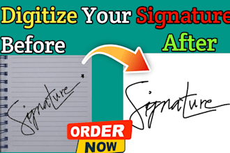digitize your handwritten signature into a vector logo
