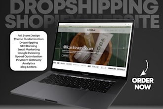 design dropshipping shopify website ecommerce website with google marketing