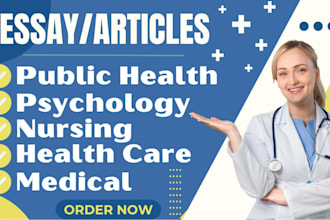 write nursing essay, brochure, healthcare resume, case study, and essay writing