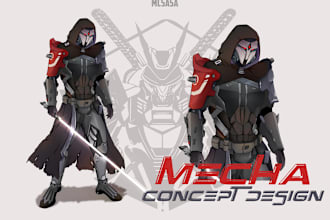 draw high quality robot, mecha concepts